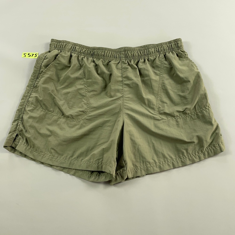 Columbia Mens Olive Green Nylon Mesh Lined Elastic Waist Hiking Shorts Size L